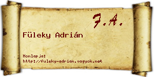 Füleky Adrián névjegykártya